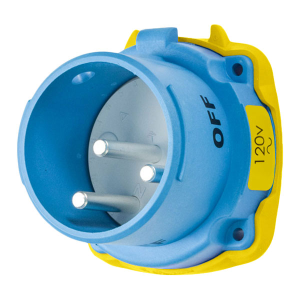 33-38165 - DS30 INLET POLY BLUE SIZE 3 TYPE 3R 1P+N+G 30A 120 VAC 60 Hz NO AUX